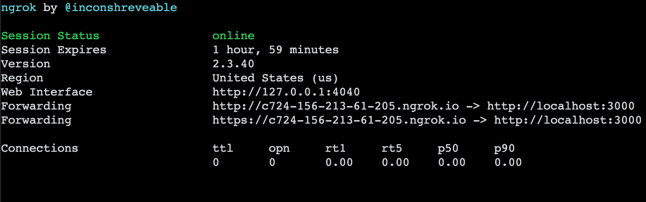 Ngrok exposing localhost:3000